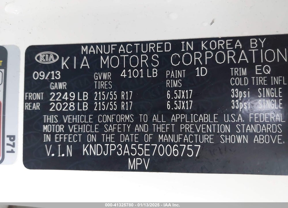 2014 KIA SOUL VIN: KNDJP3A55E7006757