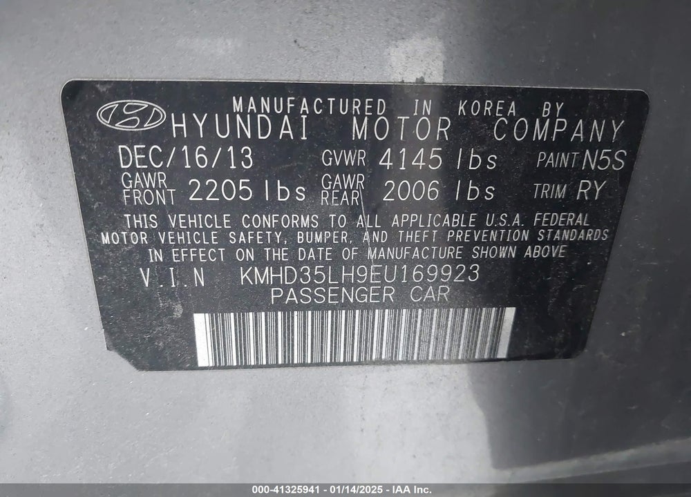 2014 HYUNDAI ELANTRA GT VIN: KMHD35LH9EU169923