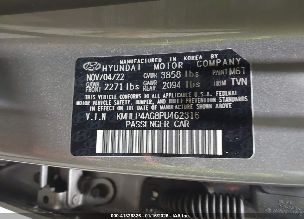 2023 HYUNDAI ELANTRA LIMITED VIN: KMHLP4AG8PU462316