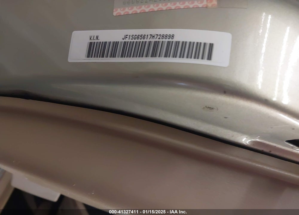 2007 SUBARU FORESTER 2.5X VIN: JF1SG65617H728898
