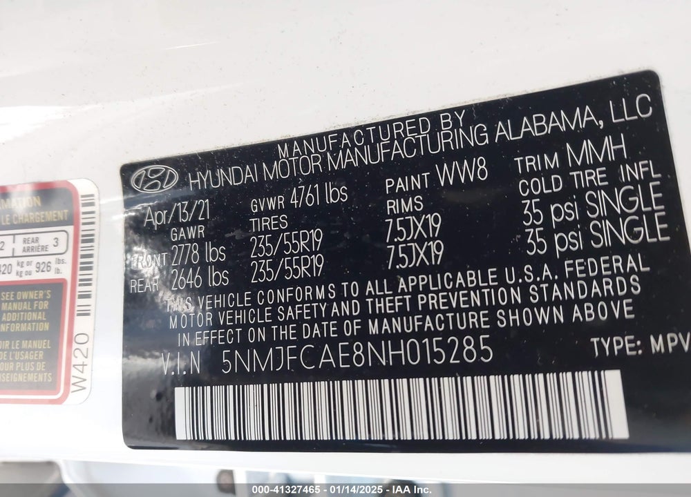 2022 HYUNDAI TUCSON SEL VIN: 5NMJFCAE8NH015285