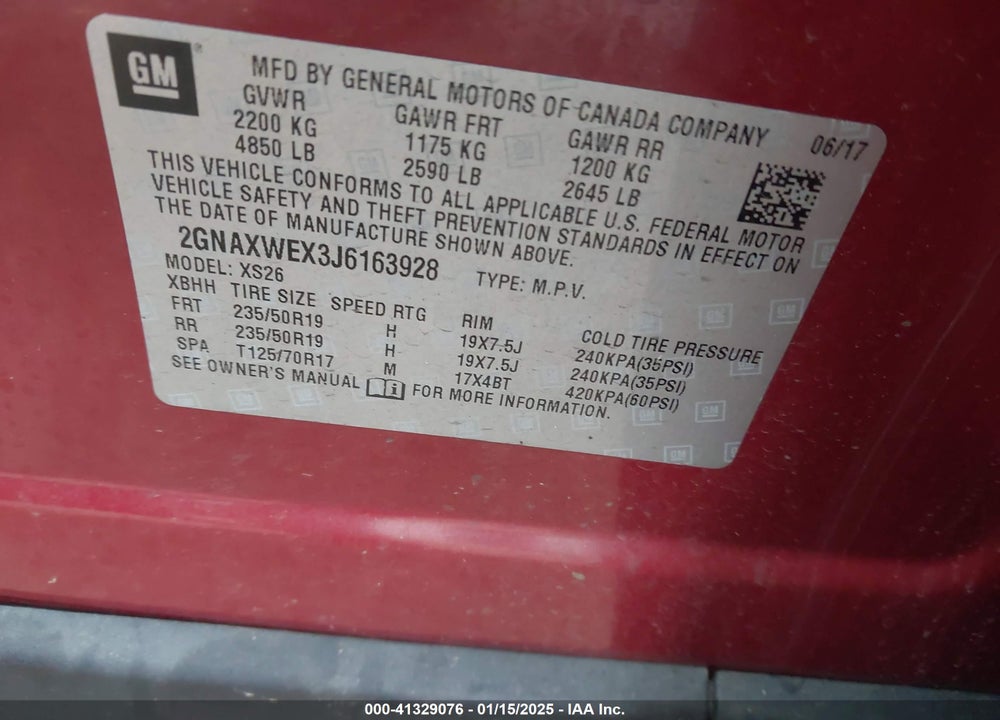 2018 CHEVROLET EQUINOX PREMIER VIN: 2GNAXWEX3J6163928