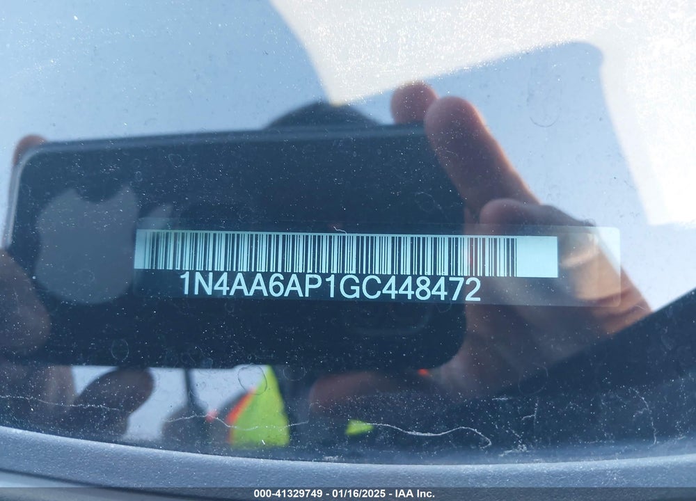2016 NISSAN MAXIMA VIN: 1N4AA6AP1GC448472