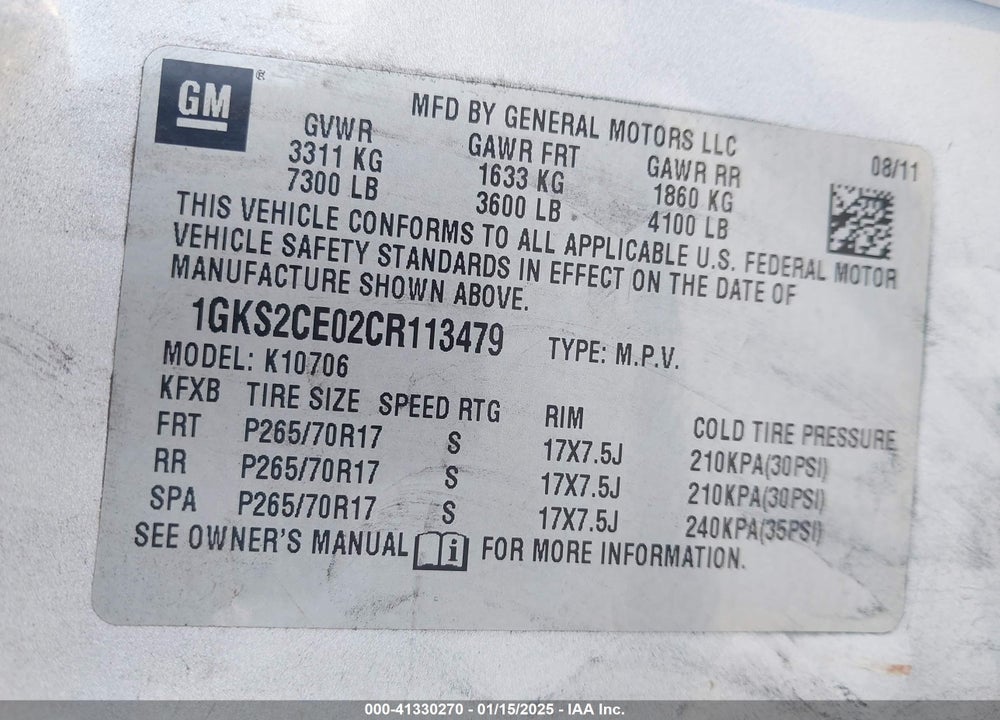 2012 GMC YUKON SLT VIN: 1GKS2CE02CR113479