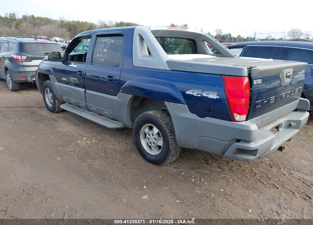 2002 CHEVROLET AVALANCHE 1500 VIN: 3GNEK13TX2G293603
