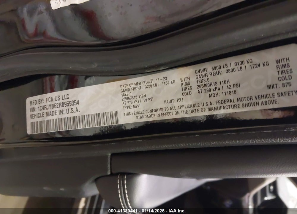 2024 JEEP GRAND CHEROKEE 4XE VIN: 1C4RJYB62R8959354