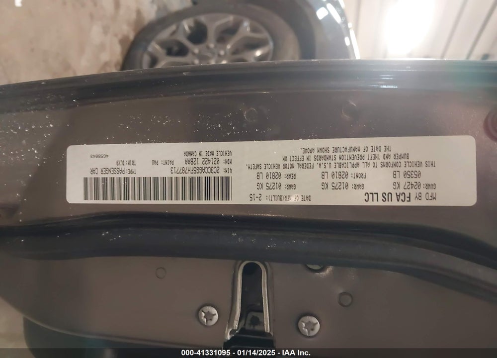 2015 CHRYSLER 300 VIN: 2C3CCAGG5FH787713