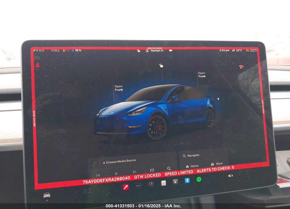 2024 TESLA MODEL Y PERFORMANCE DUAL MOTOR ALL-WHEEL DRIVE VIN: 7SAYGDEFXRA268040
