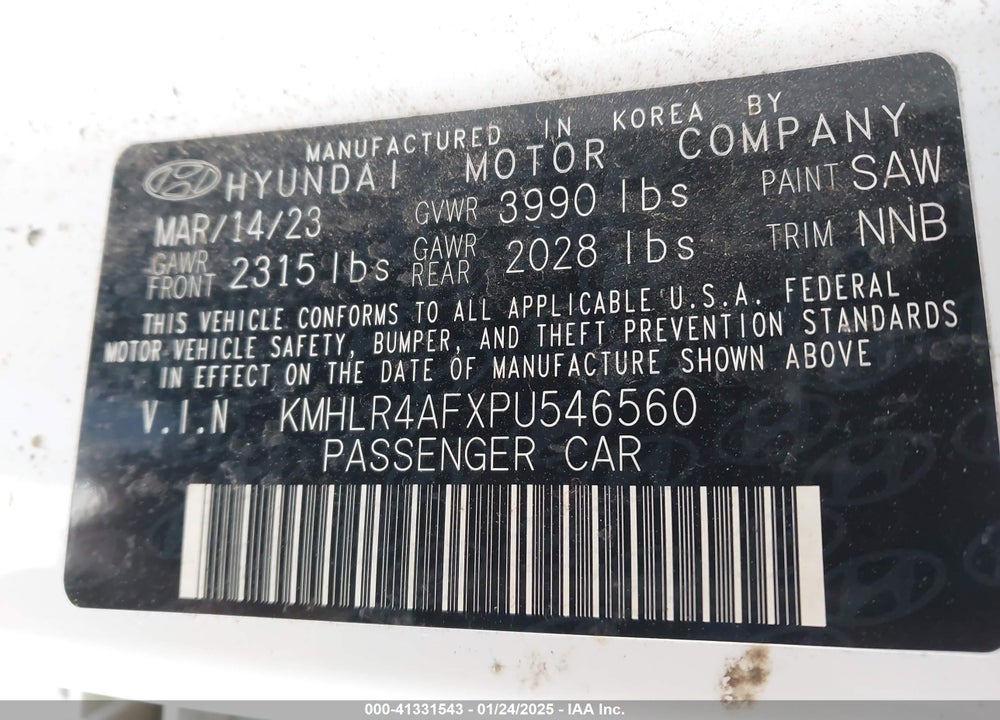 2023 HYUNDAI ELANTRA VIN: KMHLR4AFXPU546560