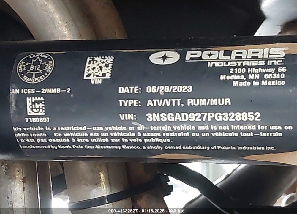 2023 POLARIS RZR TURBO R ULTIMATE VIN: 3NSGAD927PG328852