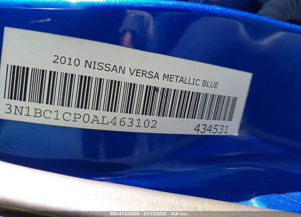 2010 NISSAN VERSA VIN: 3N1BC1CP0AL463102