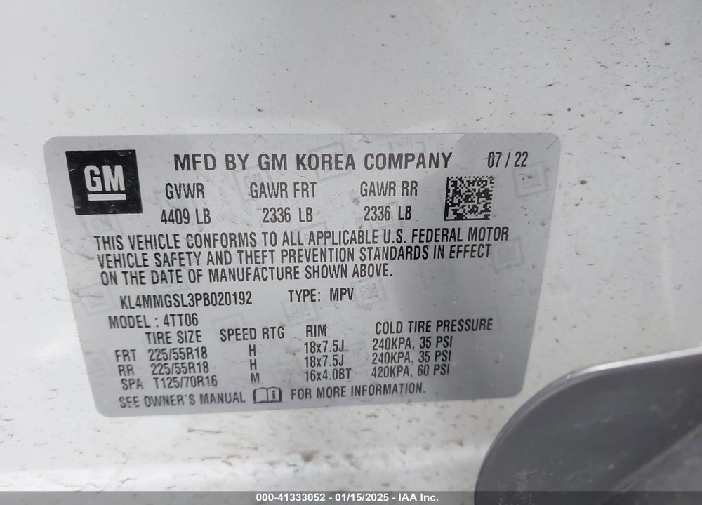 2023 BUICK ENCORE GX ESSENCE AWD VIN: KL4MMGSL3PB020192
