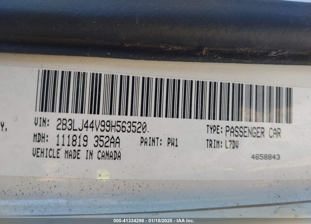 2009 DODGE CHALLENGER SE VIN: 2B3LJ44V99H563520