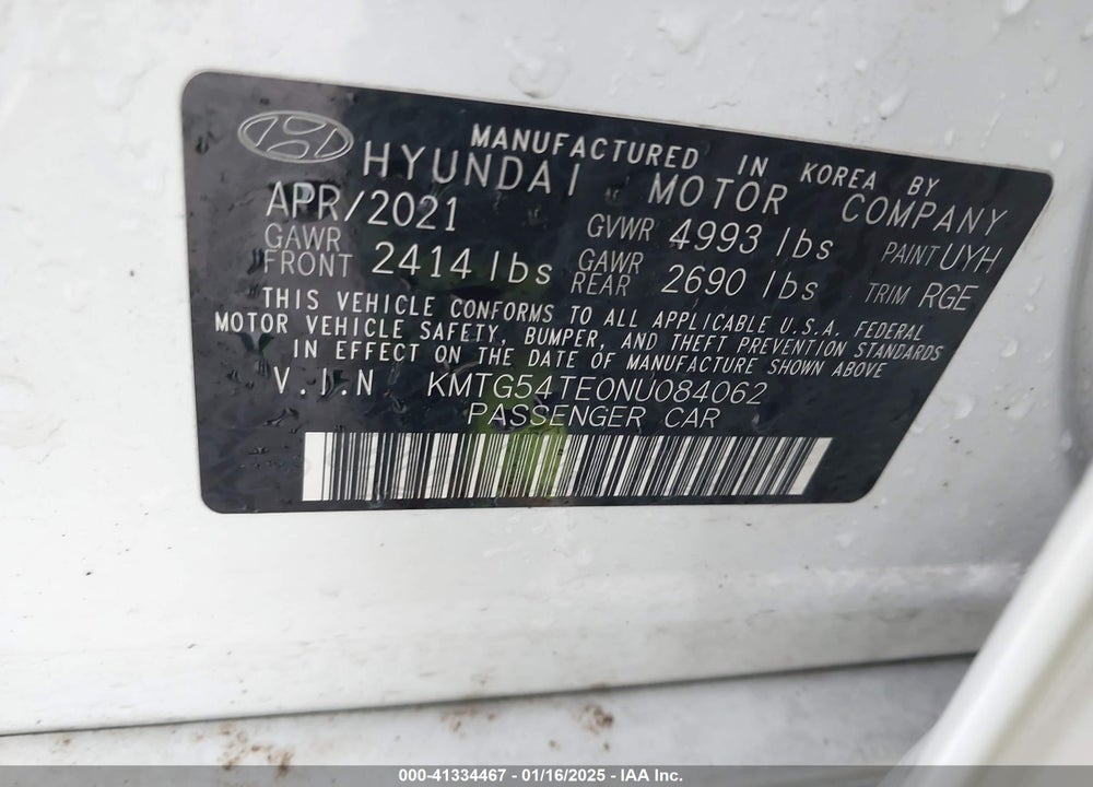 2022 GENESIS G70 VIN: KMTG54TE0NU084062
