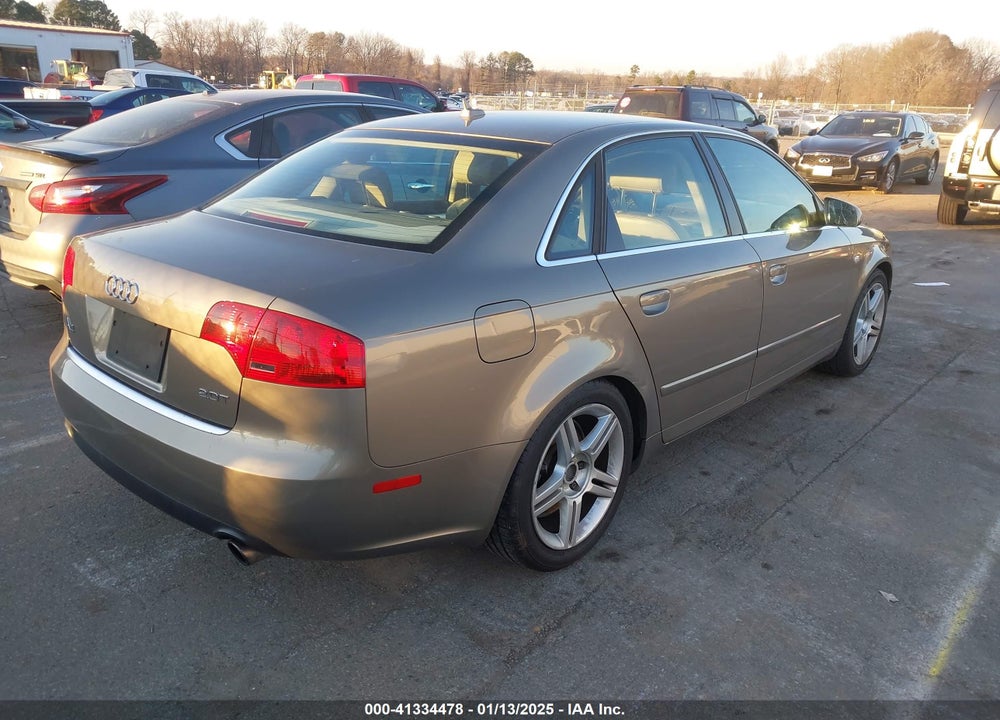2007 AUDI A4 2.0T VIN: WAUAF78E27A194561