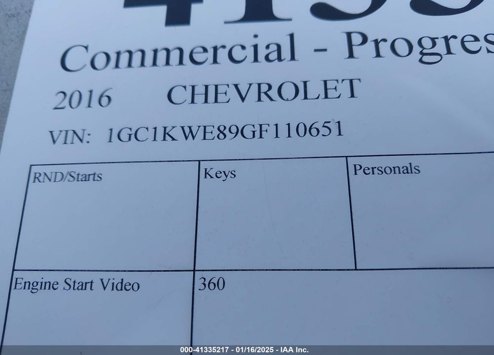 2016 CHEVROLET SILVERADO 2500HD LTZ VIN: 1GC1KWE89GF110651