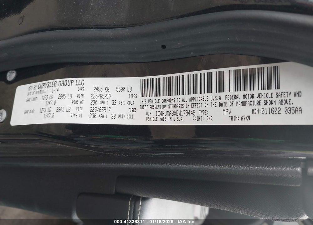 2014 JEEP CHEROKEE SPORT VIN: 1C4PJMABXEW179445
