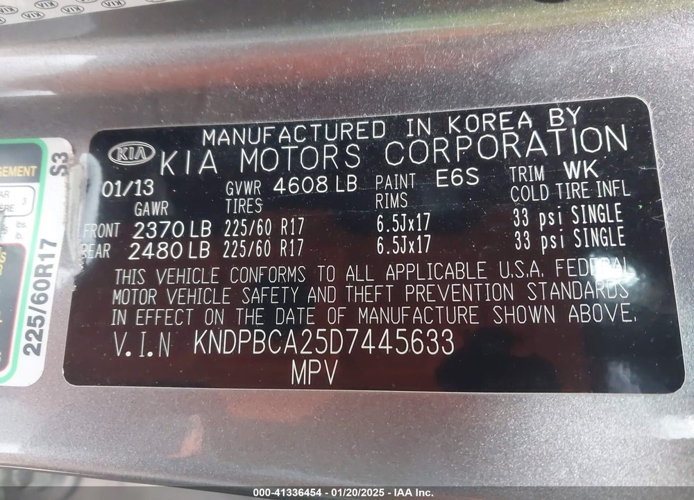 2013 KIA SPORTAGE LX VIN: KNDPBCA25D7445633