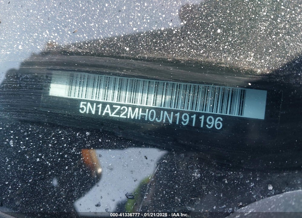 2018 NISSAN MURANO SL VIN: 5N1AZ2MH0JN191196