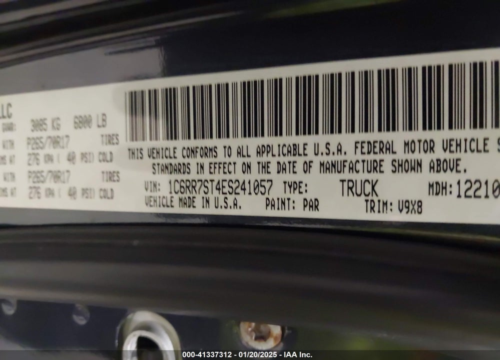 2014 RAM 1500 TRADESMAN VIN: 1C6RR7ST4ES241057