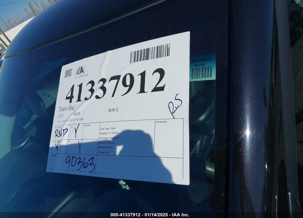 2015 KIA SOUL VIN: KNDJN2A21F7167386