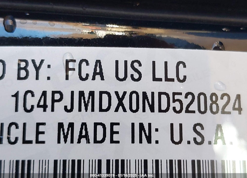 2022 JEEP CHEROKEE LIMITED 4X4 VIN: 1C4PJMDX0ND520824