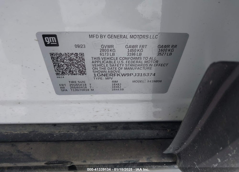 2023 CHEVROLET TRAVERSE FWD LS VIN: 1GNERFKW9PJ315374
