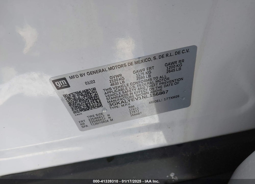 2022 GMC TERRAIN AWD AT4 VIN: 3GKALYEV1NL156867
