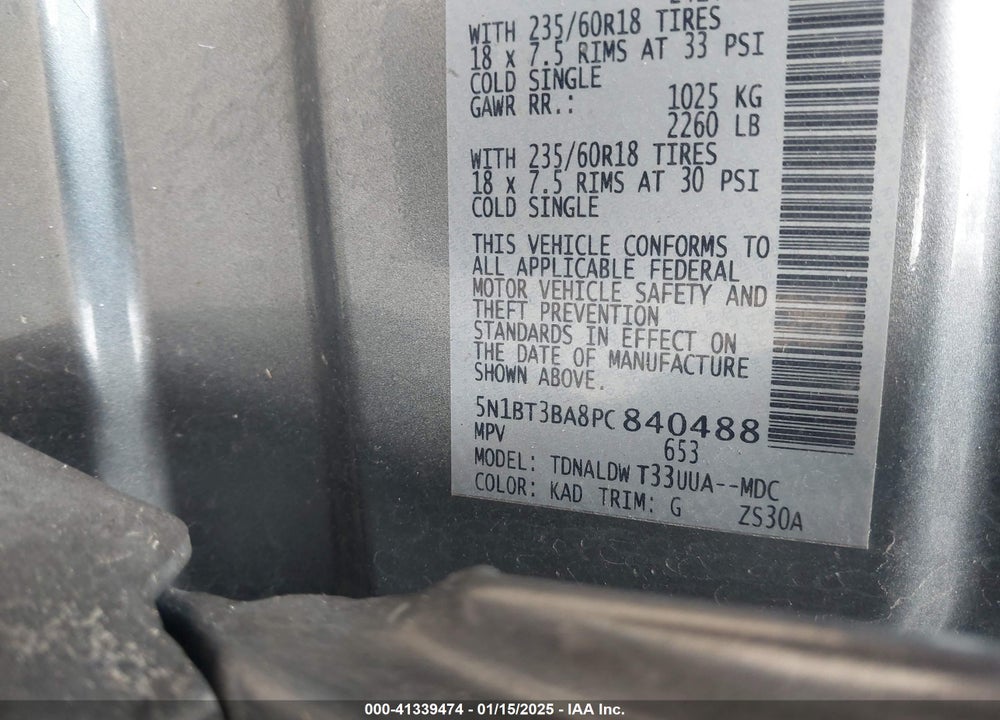 2023 NISSAN ROGUE SV FWD VIN: 5N1BT3BA8PC840488