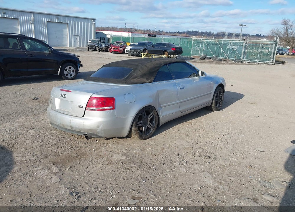 2008 AUDI A4 2.0T VIN: WAUDF48H88K004554