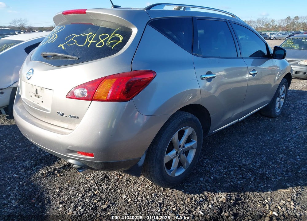 2009 NISSAN MURANO SL VIN: JN8AZ18W59W214764