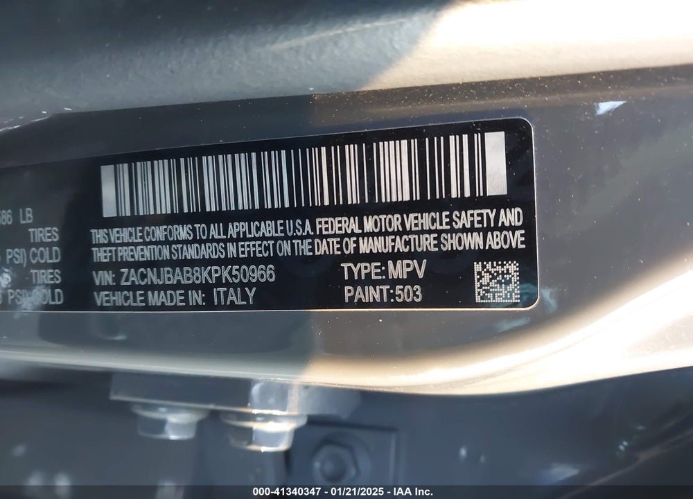 2019 JEEP RENEGADE SPORT 4X4 VIN: ZACNJBAB8KPK50966
