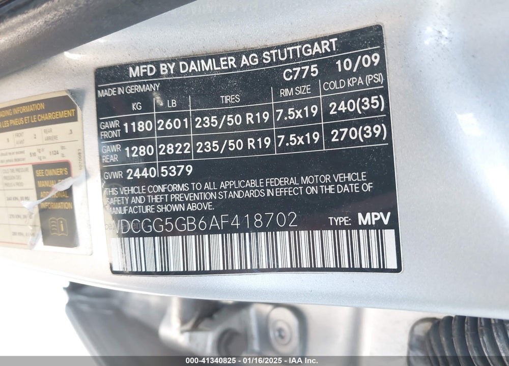 2010 MERCEDES-BENZ GLK-CLASS GLK 350 VIN: WDCGG5GB6AF418702