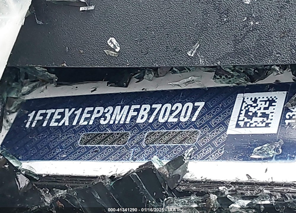 2021 FORD F-150 XL VIN: 1FTEX1EP3MFB70207