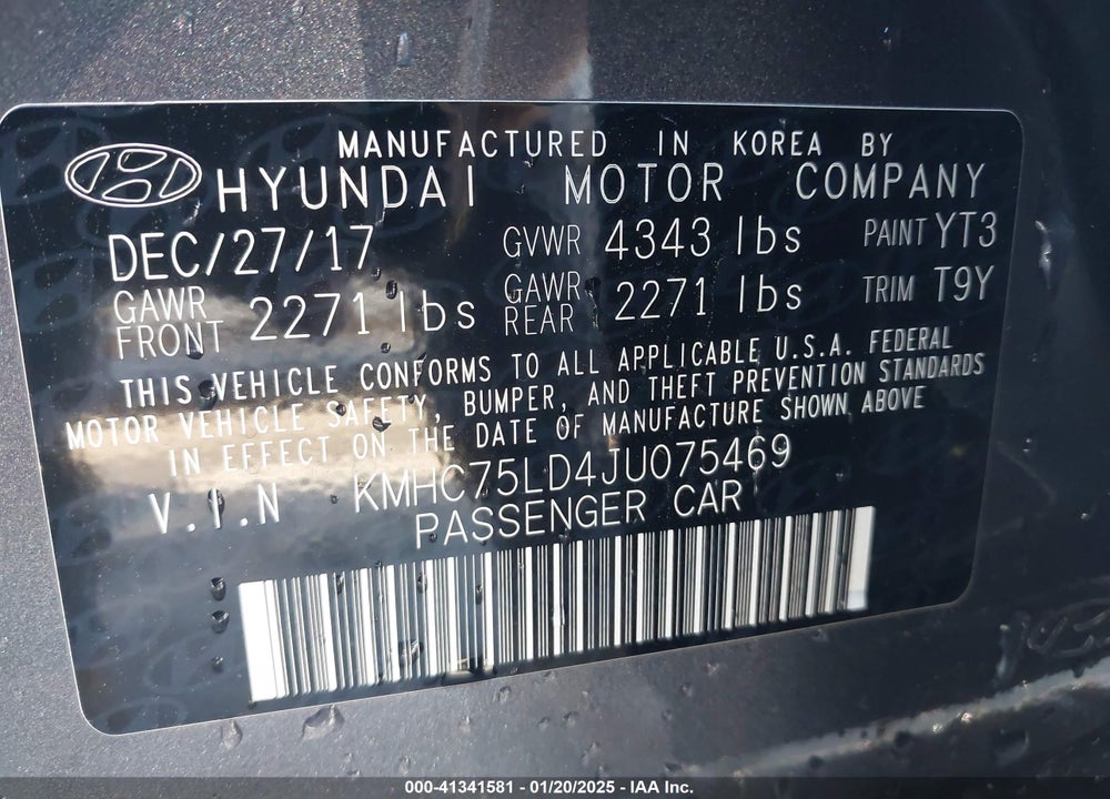 2018 HYUNDAI IONIQ PLUG-IN HYBRID LIMITED VIN: KMHC75LD4JU075469