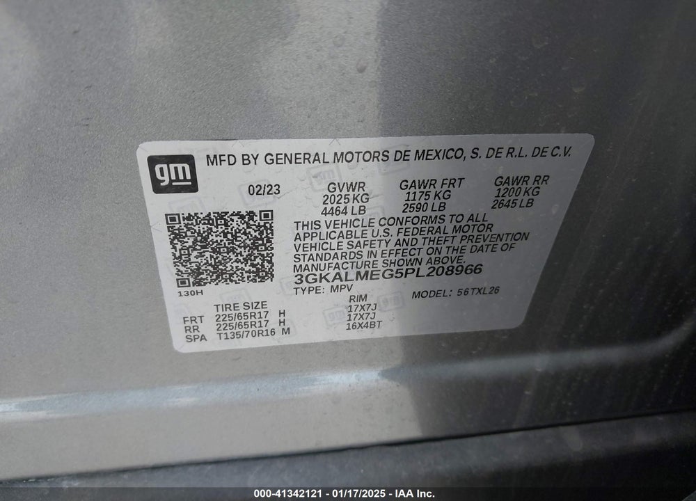 2023 GMC TERRAIN FWD SLE VIN: 3GKALMEG5PL208966