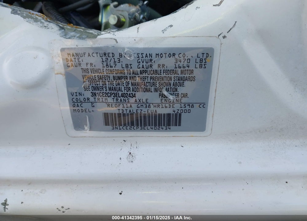 2014 NISSAN VERSA NOTE VIN: 3N1CE2CP3EL402434