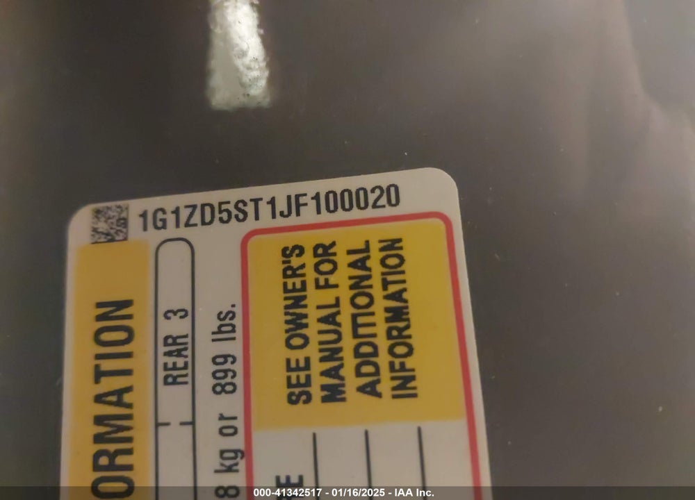2018 CHEVROLET MALIBU VIN: 1G1ZD5ST1JF100020