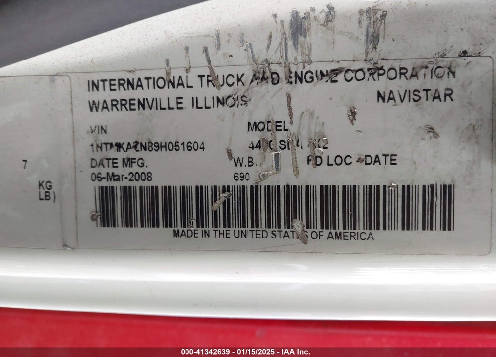 2009 INTERNATIONAL 4000 4400 VIN: 1HTMKAZN89H051604