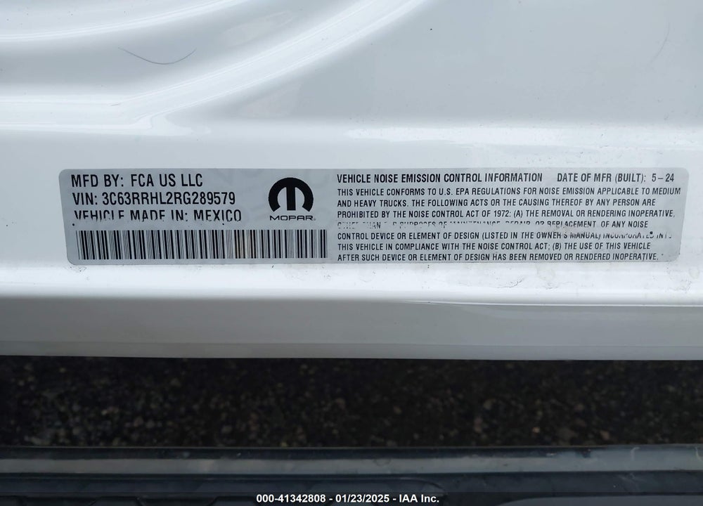 2024 RAM 3500 BIG HORN  4X4 8' BOX VIN: 3C63RRHL2RG289579