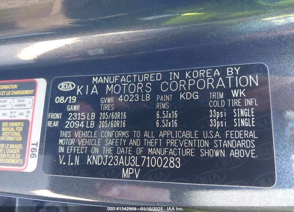 2020 KIA SOUL VIN: KNDJ23AU3L7100283