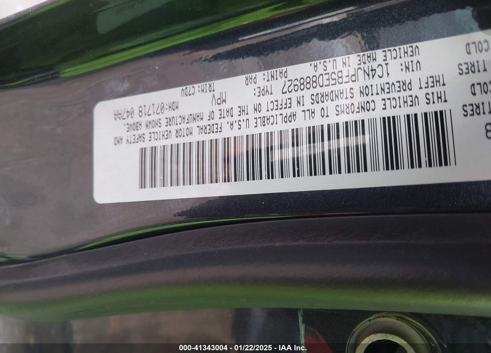 2014 JEEP PATRIOT LATITUDE VIN: 1C4NJPFB5ED888927