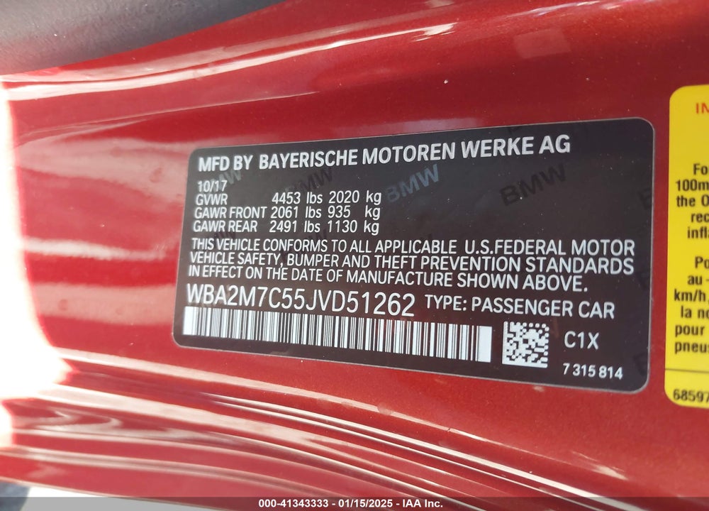 2018 BMW 230I VIN: WBA2M7C55JVD51262