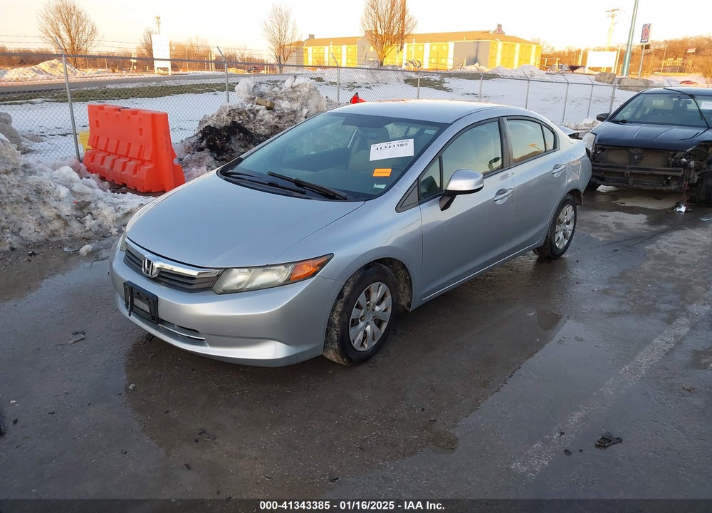 2012 HONDA CIVIC SDN LX VIN: 19XFB2F52CE392493