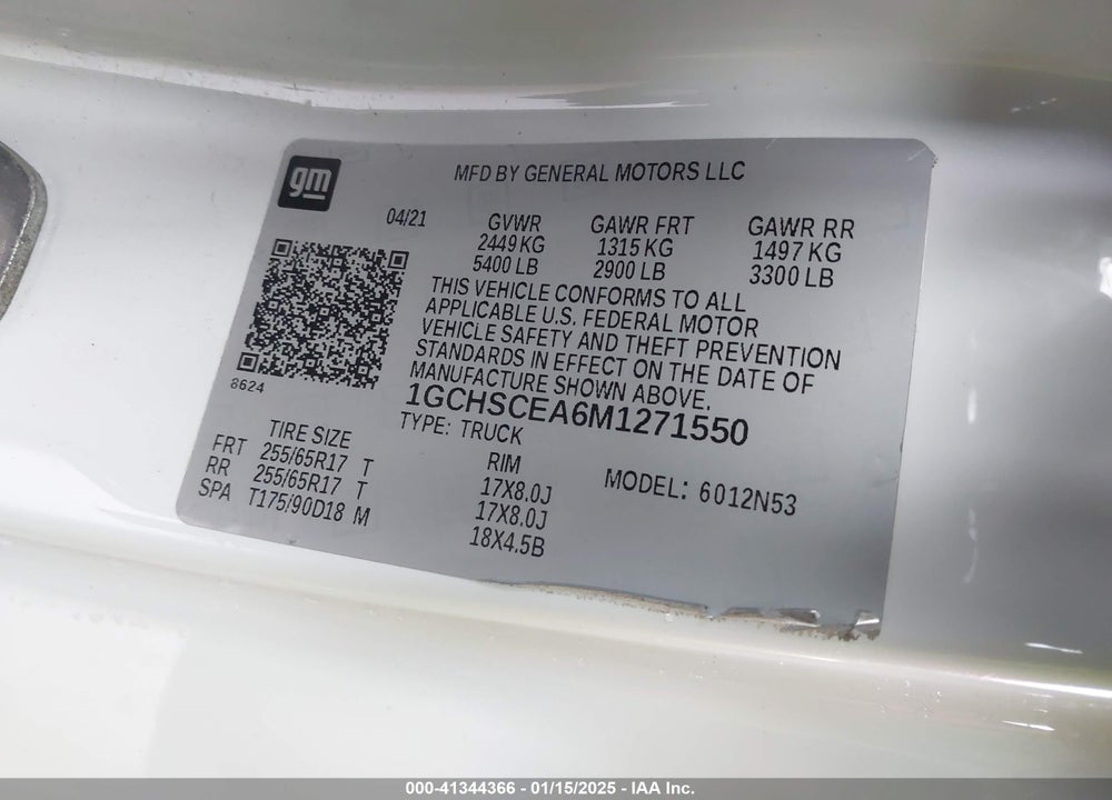 2021 CHEVROLET COLORADO 2WD LONG BOX LT VIN: 1GCHSCEA6M1271550