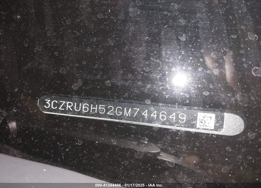 2016 HONDA HR-V EX VIN: 3CZRU6H52GM744649