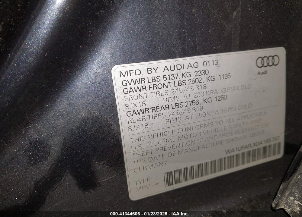 2013 AUDI ALLROAD 2.0T PREMIUM PLUS VIN: WA1UFAFLXDA185787