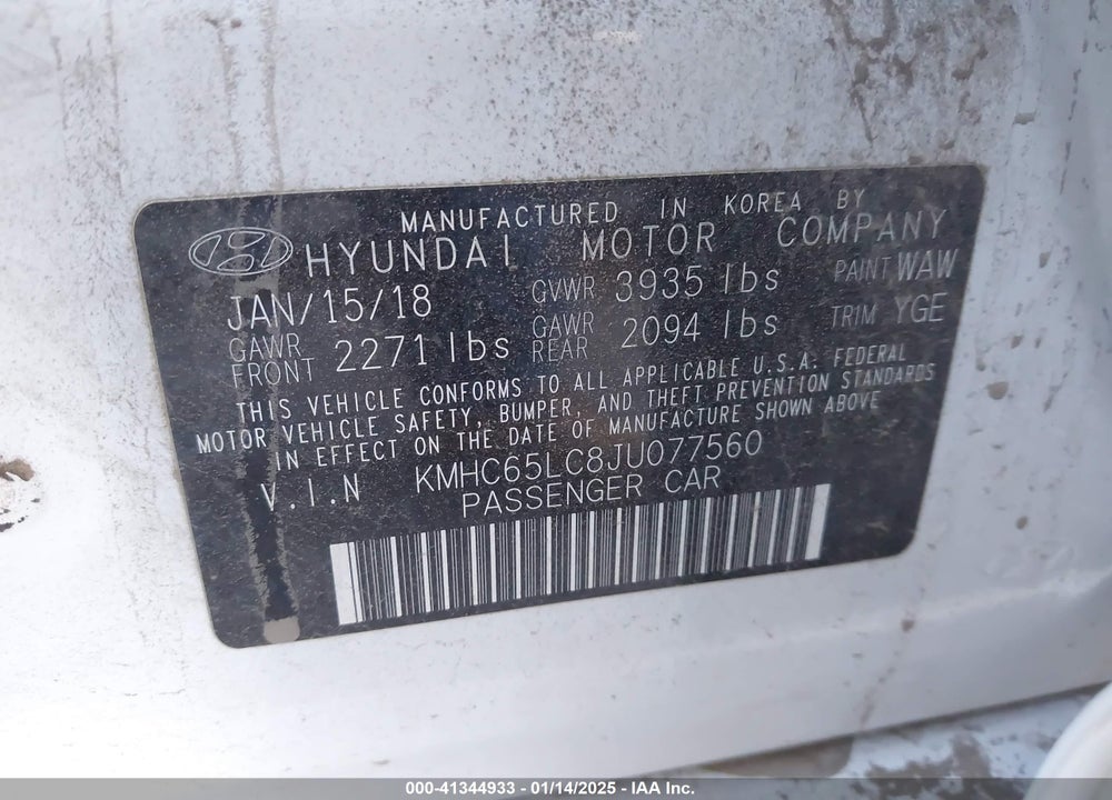 2018 HYUNDAI IONIQ HYBRID BLUE VIN: KMHC65LC8JU077560