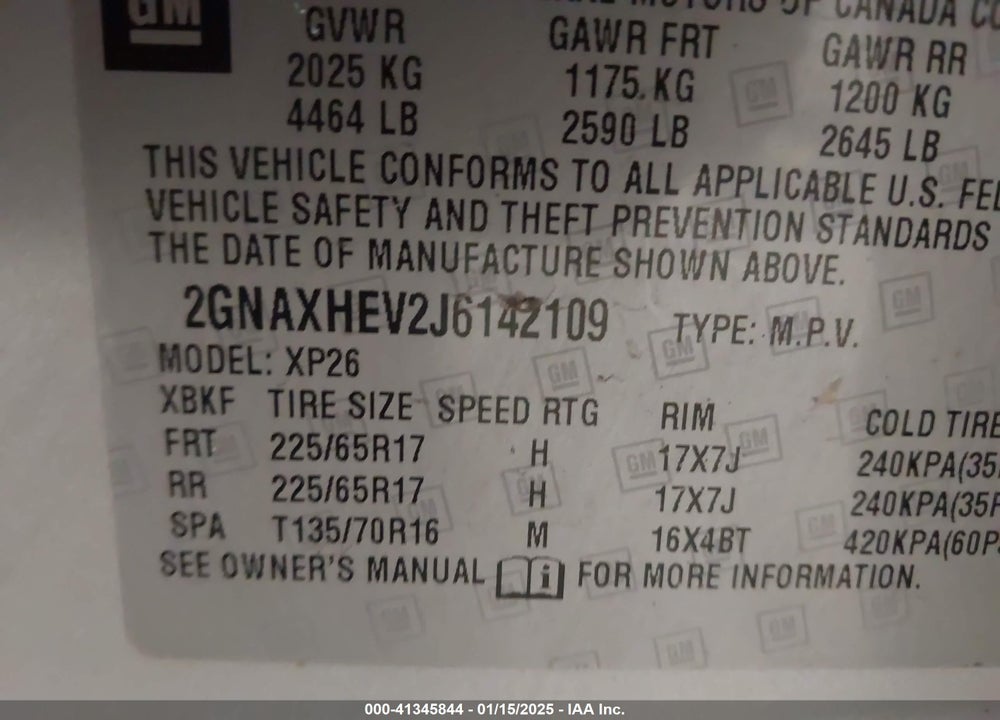 2018 CHEVROLET EQUINOX LS VIN: 2GNAXHEV2J6142109