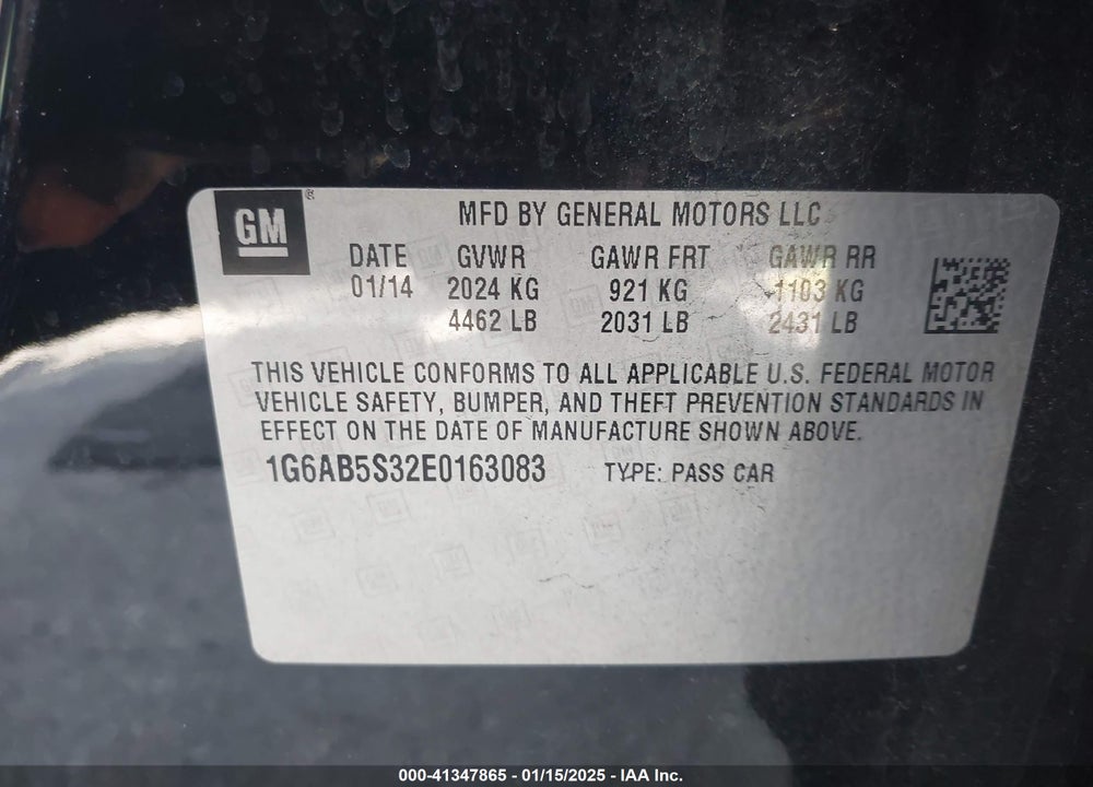 2014 CADILLAC ATS LUXURY VIN: 1G6AB5S32E0163083